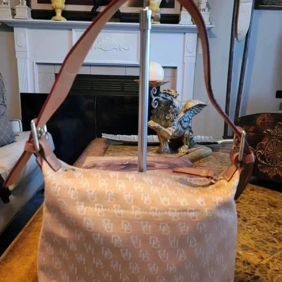 Dooney & Bourke Handbags - Dooney & Bourke Beige Monogram Shoulder Bag